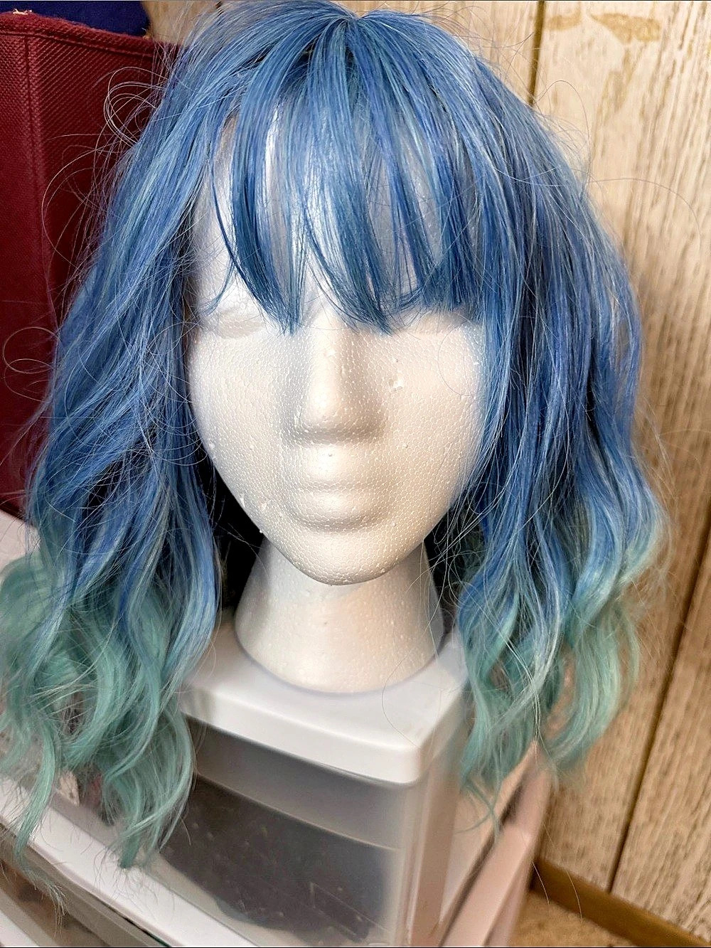 Blue & Green Wavy Wig